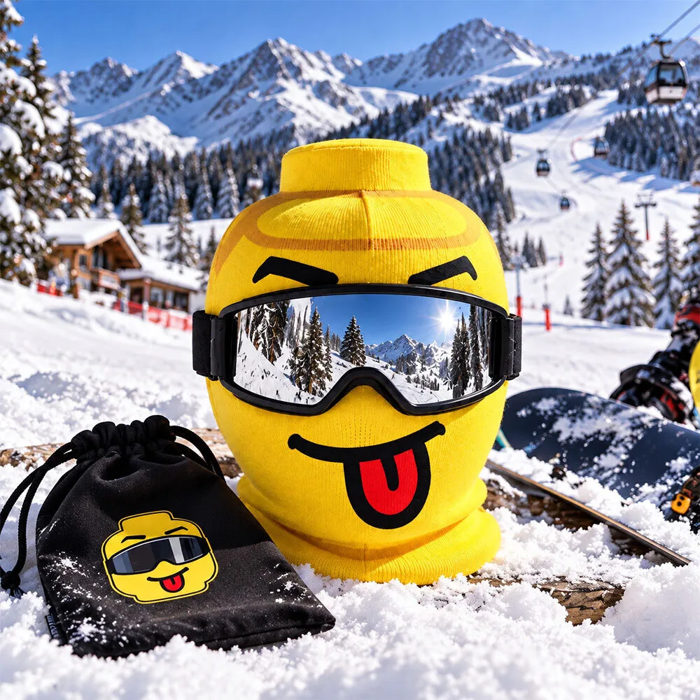 Lego Head Brick Yellow Face Ski Mask