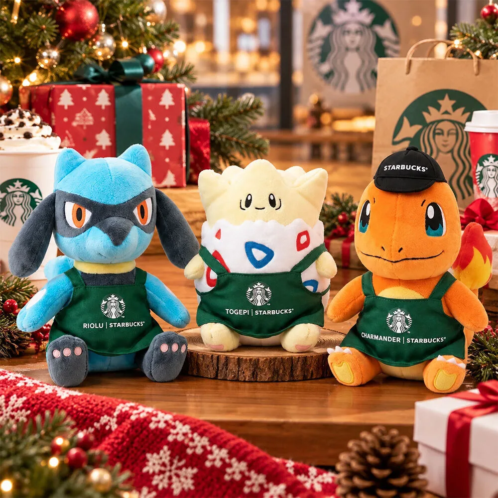 Starbucks x Pokemon Riolu Togepi And Charmander Barista Plush