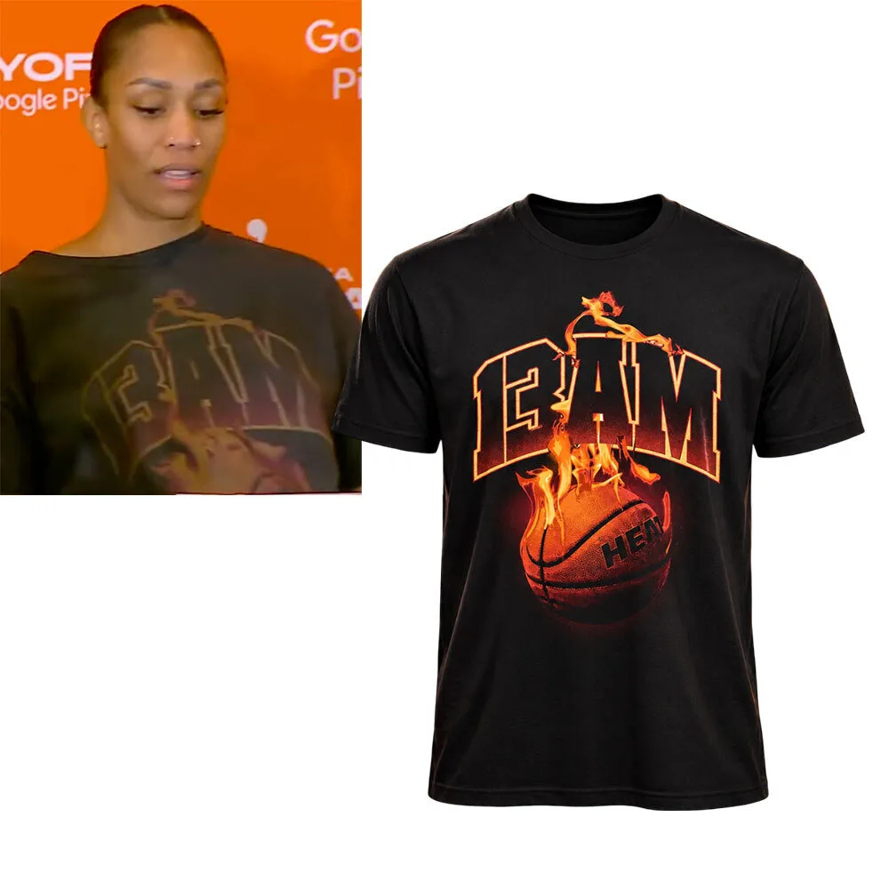 A'ja Wilson Bam Adebayo Miami Heat #13 Flaming Shirt