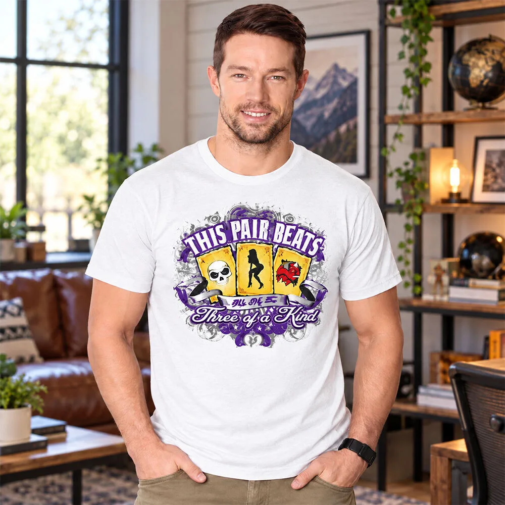 This Pair Beats Three of A Kind Funny Poker Fake Boobs Flip Shirt