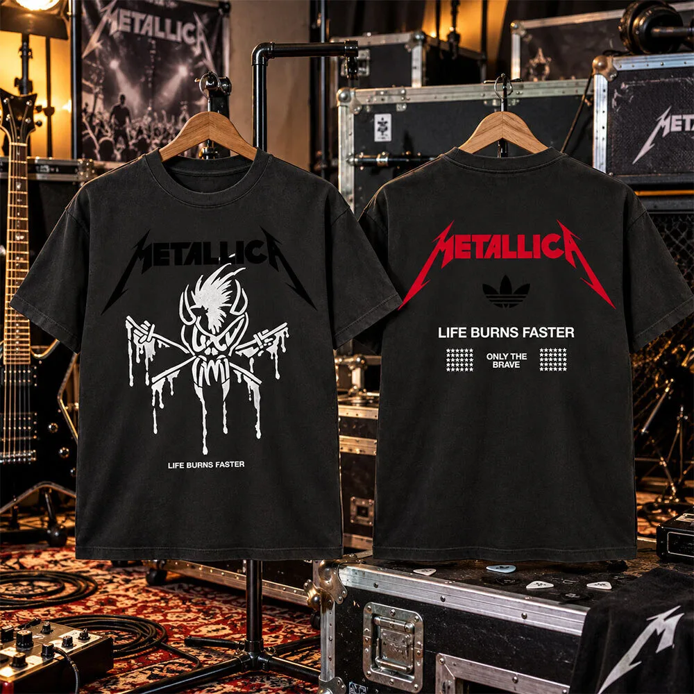 Metallica x Adidas Life Burns Faster Graphic Shirt