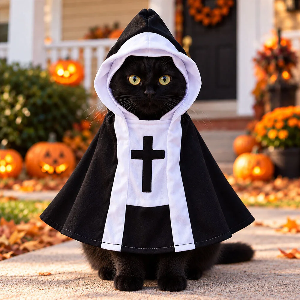 Funny Nun Cat Costume Hilarious Pet Halloween Outfit 8 Funny Nun Cat Costume Hilarious Pet Halloween Outfit