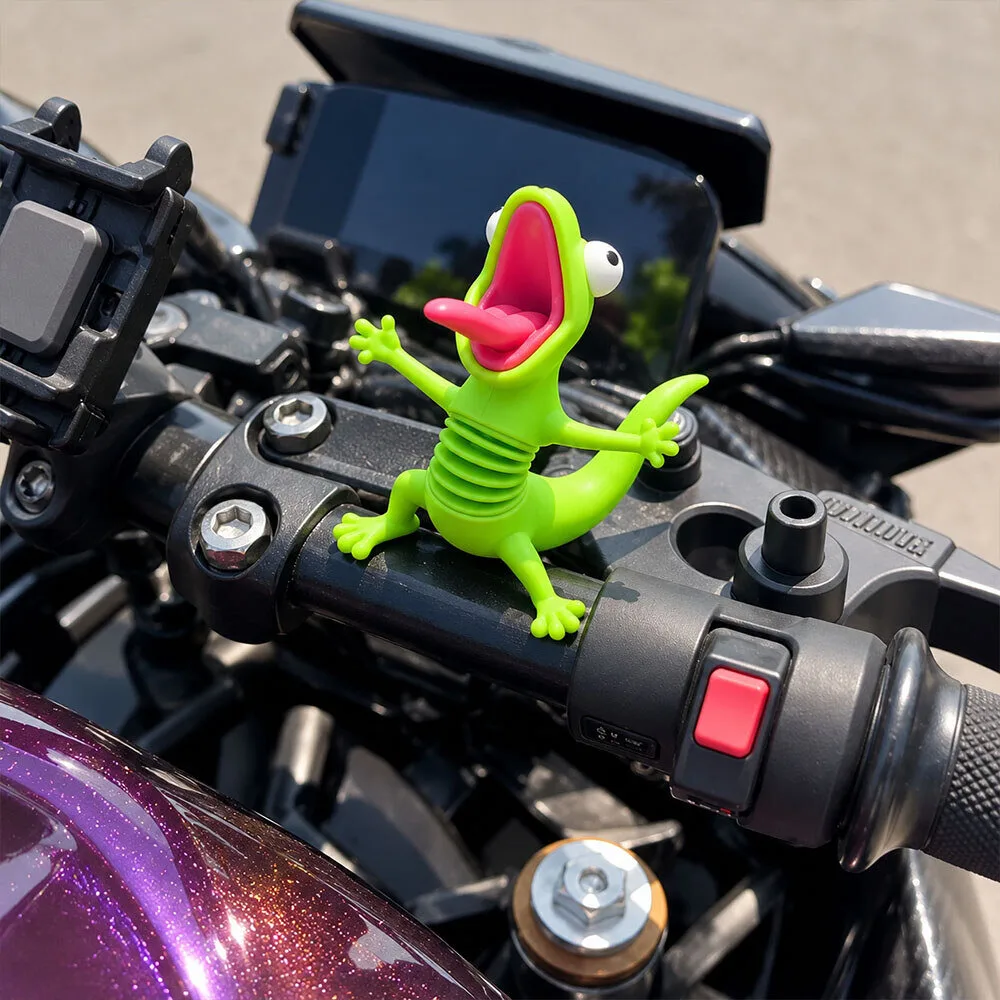 Fuuny Wobblybud The Green Lizard RideBuddy Motorcycle Handlebar 7 Fuuny Wobblybud The Green Lizard RideBuddy Motorcycle Handlebar