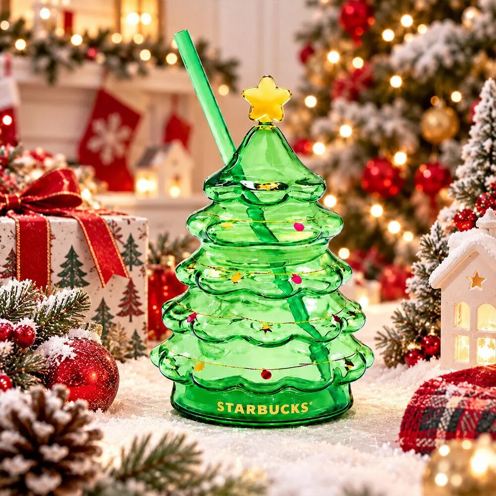 2026 Starbucks Glass Christmas Tree Cold Cup