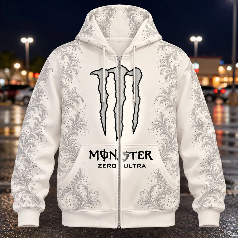 Monster Energy Drink Cosplay Zip-Up Hoodie Shirt