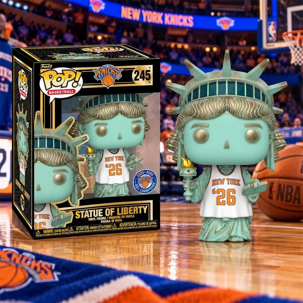 NBA New York Knicks Statue Of Liberty Ring Night #245 Funko Pop Figure