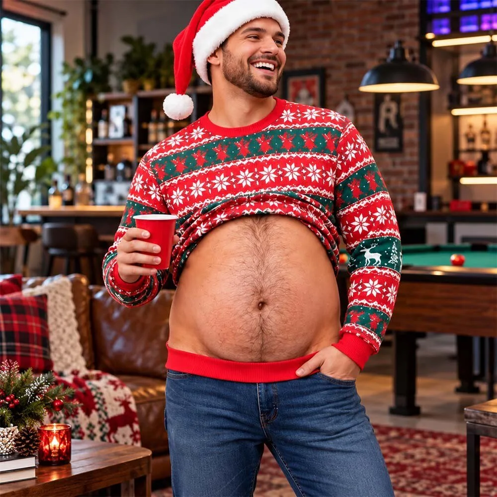 Cheeksupply Trunks Hairy Belly Crop Ugly Christmas Sweater Shirt 6 Cheeksupply Trunks Hairy Belly Crop Ugly Christmas Sweater Shirt